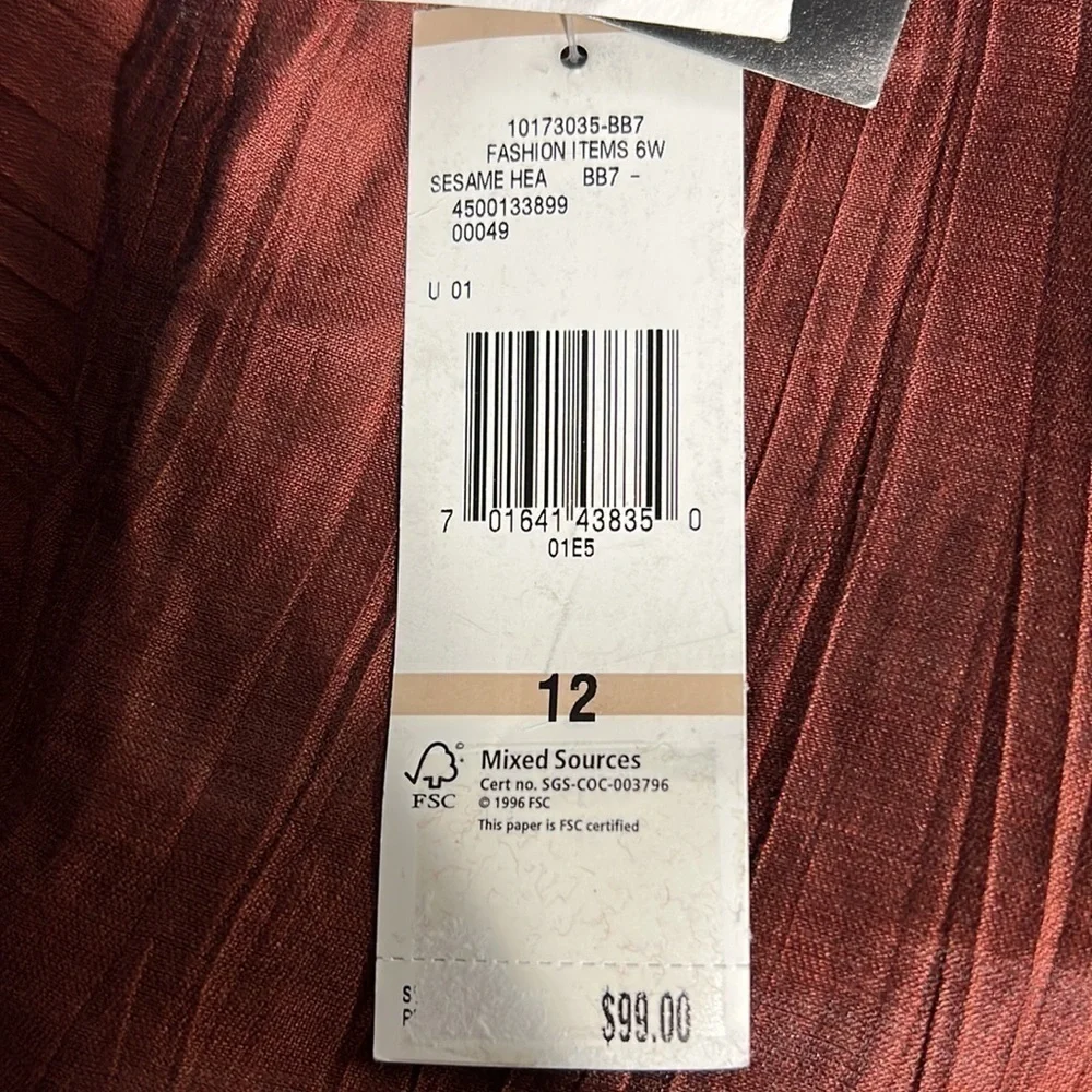 JONES NEW YORK COLLECTION SIZE 12 RUST LINEN WIDE PANTS NWT